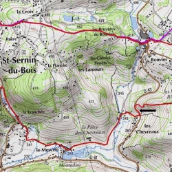 Carte indiquant le circuit de la rando du jour.